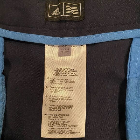 Adidas Navy Golf Shorts - Picture 6 of 12